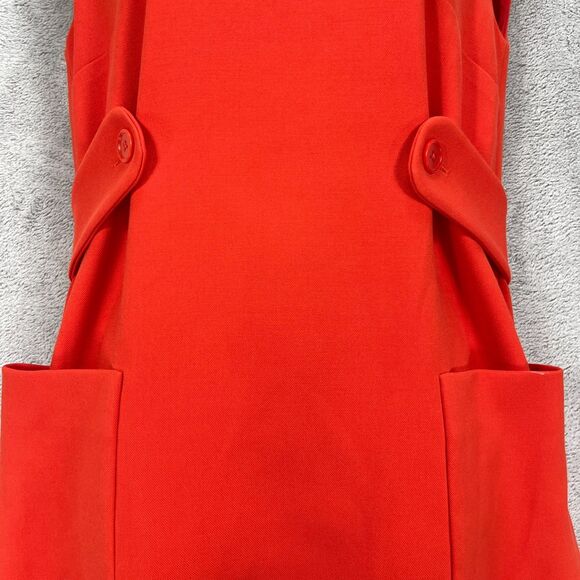 The J. Peterman Nora Shift Dress Womens XS Burnt Orange Stretch Twill Back Zip - Picture 4 of 15